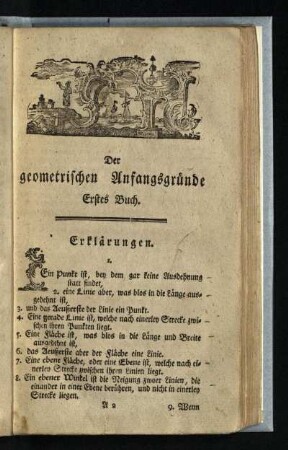 Der geometrischen Anfangsgründe: Erstes Buch [- Sechstes Buch]