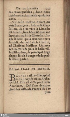 De La Ville De Bourges