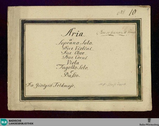 Non so frenare il pianto - Don Mus.Ms. 424 : S, orch; B|b