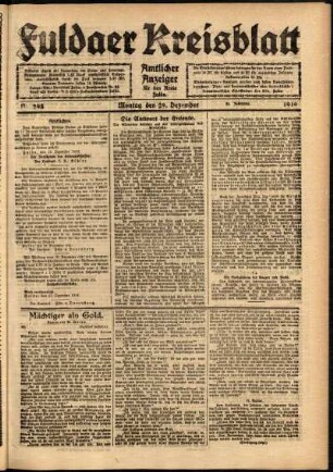Ausgabe vom Montag, den 29. Dezember 1919.