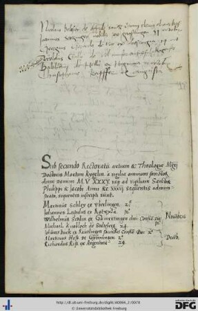 [fol. 38] Rektorat Martin Kygelin 1536