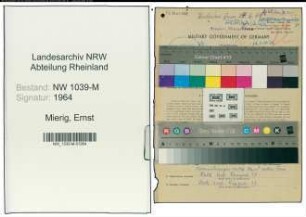 Entnazifizierung Ernst Mierig , geb. 01.07.1896 ()