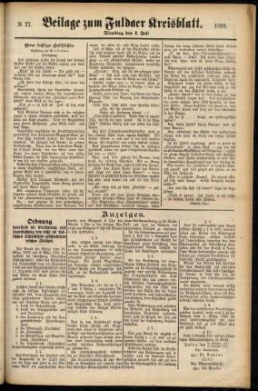 Zweite Ausgabe vom Dienstag, den 04. Juli 1899.