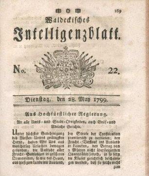 No. 22, Dienstag, den 28. May 1799