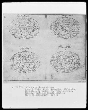 4 der 7 freien Künste (Gramatica, Dialectica, Rhetorica, Aritmetria)