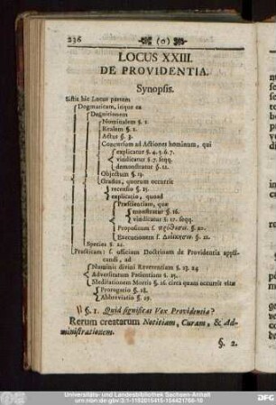 Locus XXIII. De Providentia.