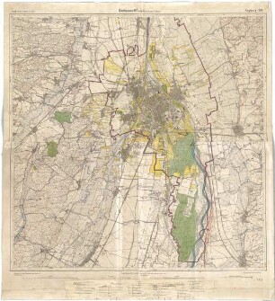 Fischer, Theodor; Augsburg (Bayern); Generalbaulinienplan - Topographische Karte