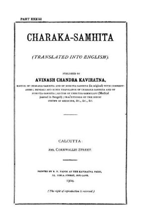 [2]: [6. Cikitsitasthāna] (= Parts 33-60)
