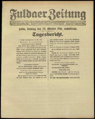 Ausgabe vom Sonntag, den 29. Oktober 1916.