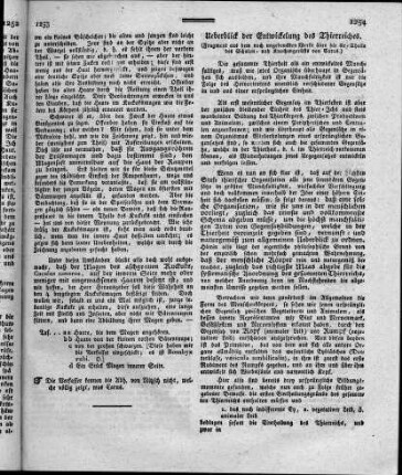 Ueberblick der Entwickelung des Thierreichs. (Fragment aus dem noch ungedruckten Werke über die Ur-Theile des Schalen- und Knochengerüsts von Carus)
