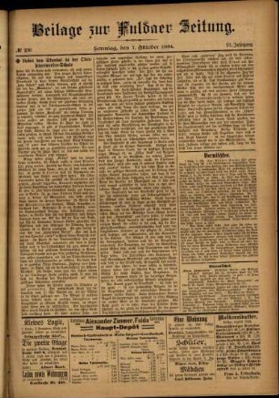 Zweite Ausgabe vom Sonntag, den 07. Oktober 1894.