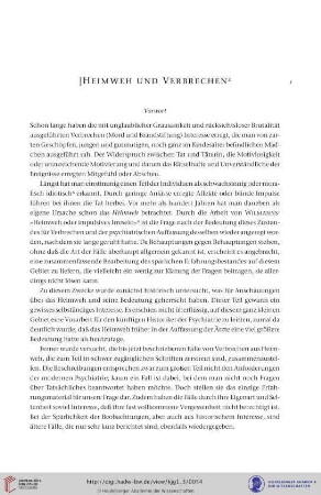 Heimweh und Verbrechen