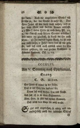 CCCXLVI. Am V. Sonntage nach Epiphanias. Evang.