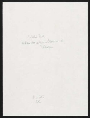 Briefe von Karl Schüz an Robert von Mohl