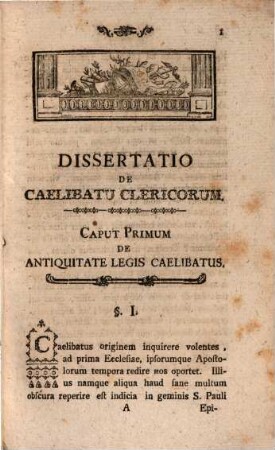 De coelibatu clericorum diss.