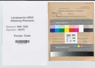 Entnazifizierung Grete Kreuter, geb. 21.11.1910 (Lehrerin)