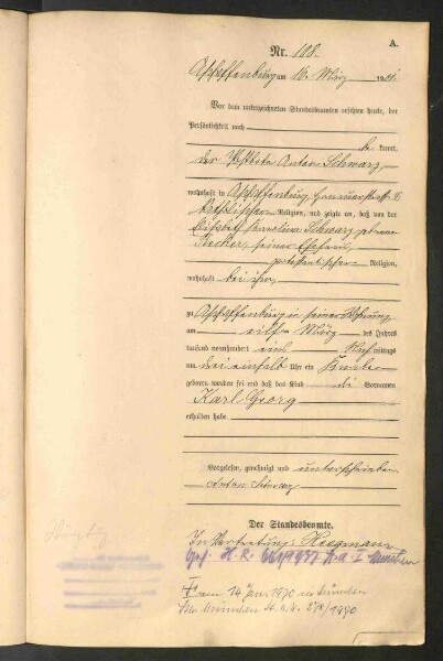 Standesamtsbuch der Stadt Aschaffenburg: Geburten 365/1900 - 184/1901