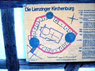 Grundriss vor Ort mit Schema der Gaden-Kirchenburg