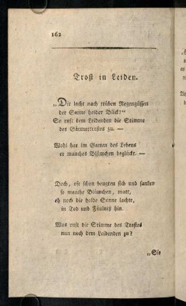 162-171, Trost in Leiden. - Aufmunterung zum Genuß der Lebensfreuden.