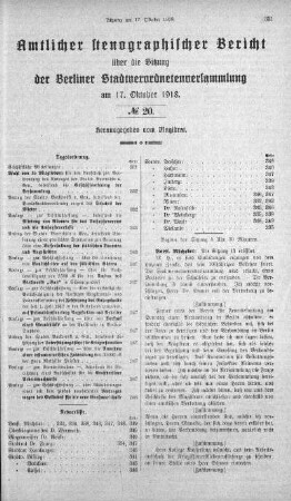 No. 20, 17. Oktober 1918