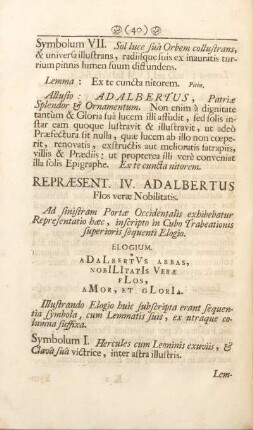 Repræsent. IV. Adalbertus Flos veræ Nobilitatis.