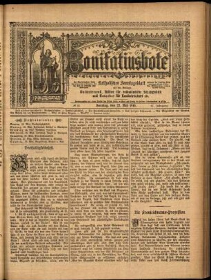 Erste Ausgabe vom Sonntag, den 22. Mai 1910.