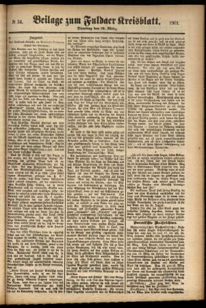 Zweite Ausgabe vom Dienstag, den 19. März 1901.