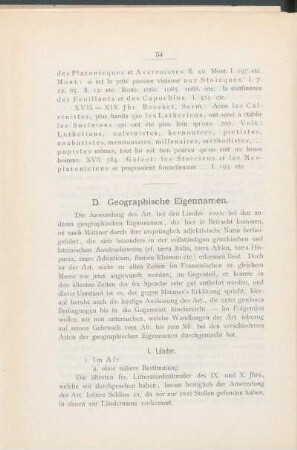 D. Geographische Eigennamen.
