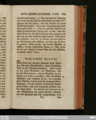 Das sechste Kapitel.