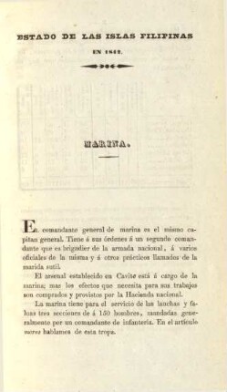 Estado de las islas Filipinas en 1842. Marina