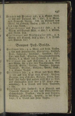 Bautzner Post-Bericht