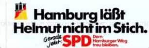 Wahlkampf-Aufkleber der SPD zur Bürgerschaftswahl in Hamburg (1980?)