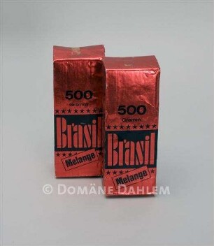 Zwei Verpackungen für Bohnenkaffee "Brasil"