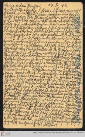 Korrespondenz von Alice und Ludwig Klein: Postkarte von Alice Klein und Ludwig Klein an Max Klein