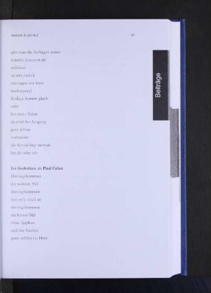 Im Gedenken an Paul Celan.