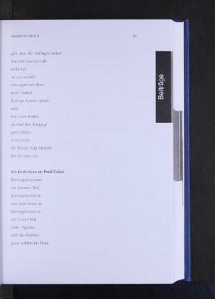 Im Gedenken an Paul Celan.
