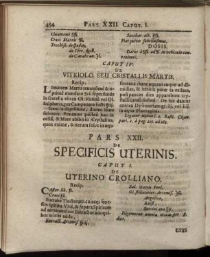 Pars XXII. De Specificis Uterinis.