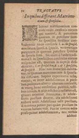 In quibus differant Matrimonium et sponsalia.