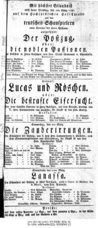 Lucas und Röschen. oder: Die bestrafte Eifersucht