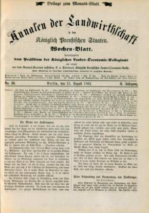 No. 33. Berlin, den 13. August 1862. II. Jahrgang.