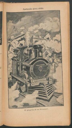 Andando para atrás - [Caricatura] : El progrso de un ferrocarril