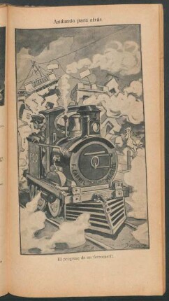 Andando para atrás - [Caricatura] : El progrso de un ferrocarril