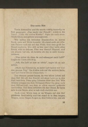 Der erste Ritt