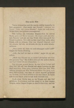 Der erste Ritt