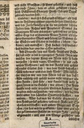 Eine Evangelische Erweckung Durch das Wort Gottes von Jesu unserm Könige, dem Helfer, und durch das Gebet auf den ersten Tag des 1738sten Jahres nach der Gnadenreichen Menschwerdung und Geburt unsers einigen Heylandes Jesu Christi, an welchem das Gebet von allen Cantzeln der Evangel. Pfarr-Kirchen nach der Früh- und Abend-Predigt gesprochen worden; in des Heil. Röm. Reichs freyen Stadt Augspurg