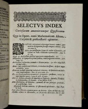Selectus Index.