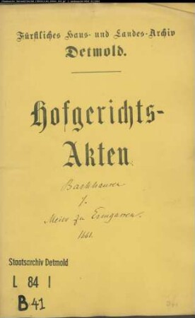 Barkhausen, Georgs Erben gegen Jobst Meier zu Ermgassen - Schuldforderung