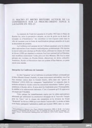 Interpréter la Conférence de Lausanne
