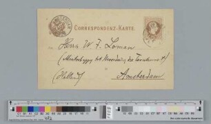 Postkarte an W.F. Loman