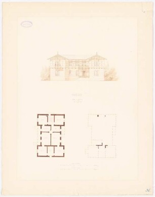Pfarrhaus: 2 Grundrisse, Ansicht